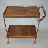 Antique chrome serving table, Thonet, Jindřich Halabala