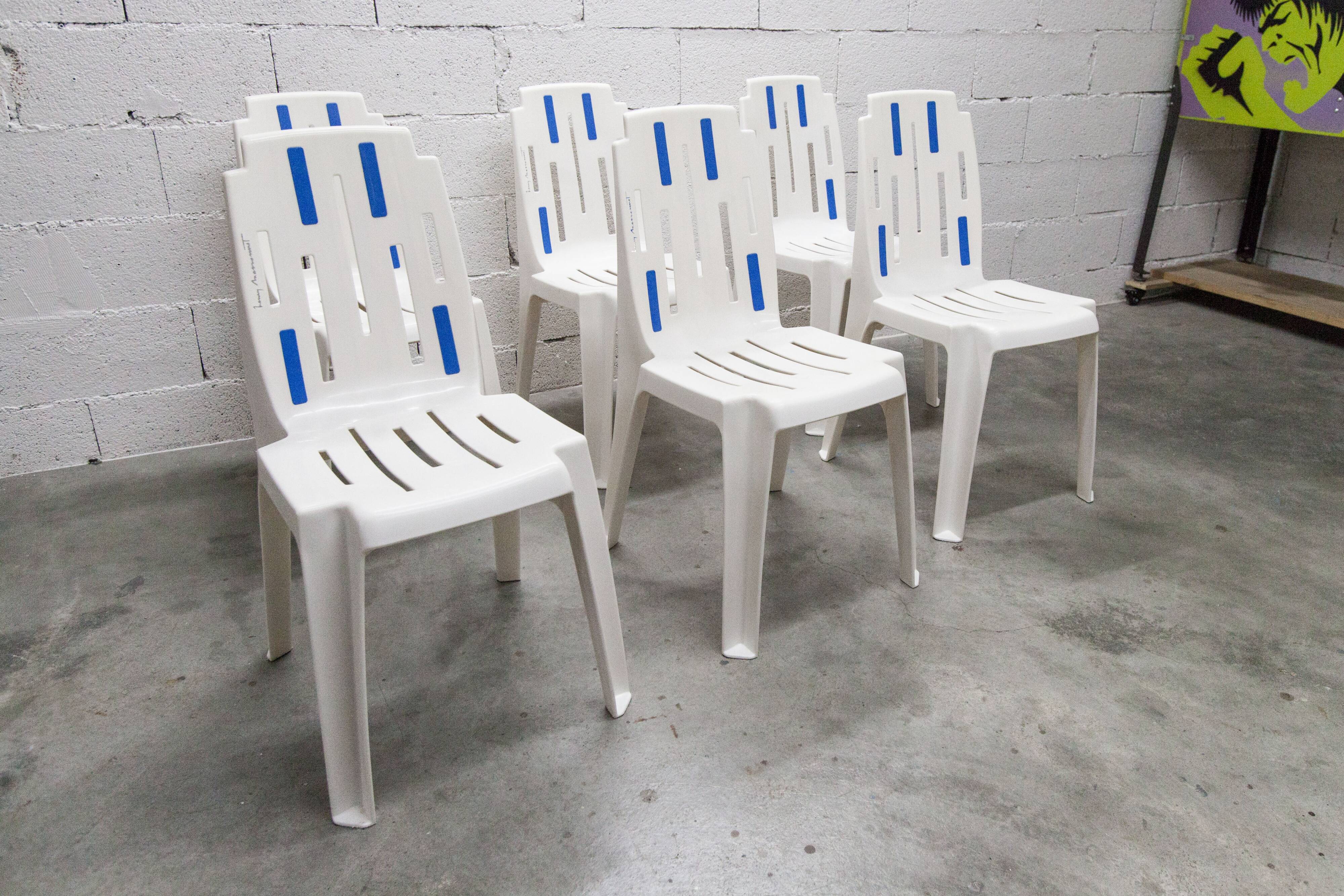 6 Mambo design chairs by Pierre Paulin, Henry Massonet line, by Stamp 1990.