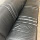 Vintage black leather sofa / Martin Stoll sofa