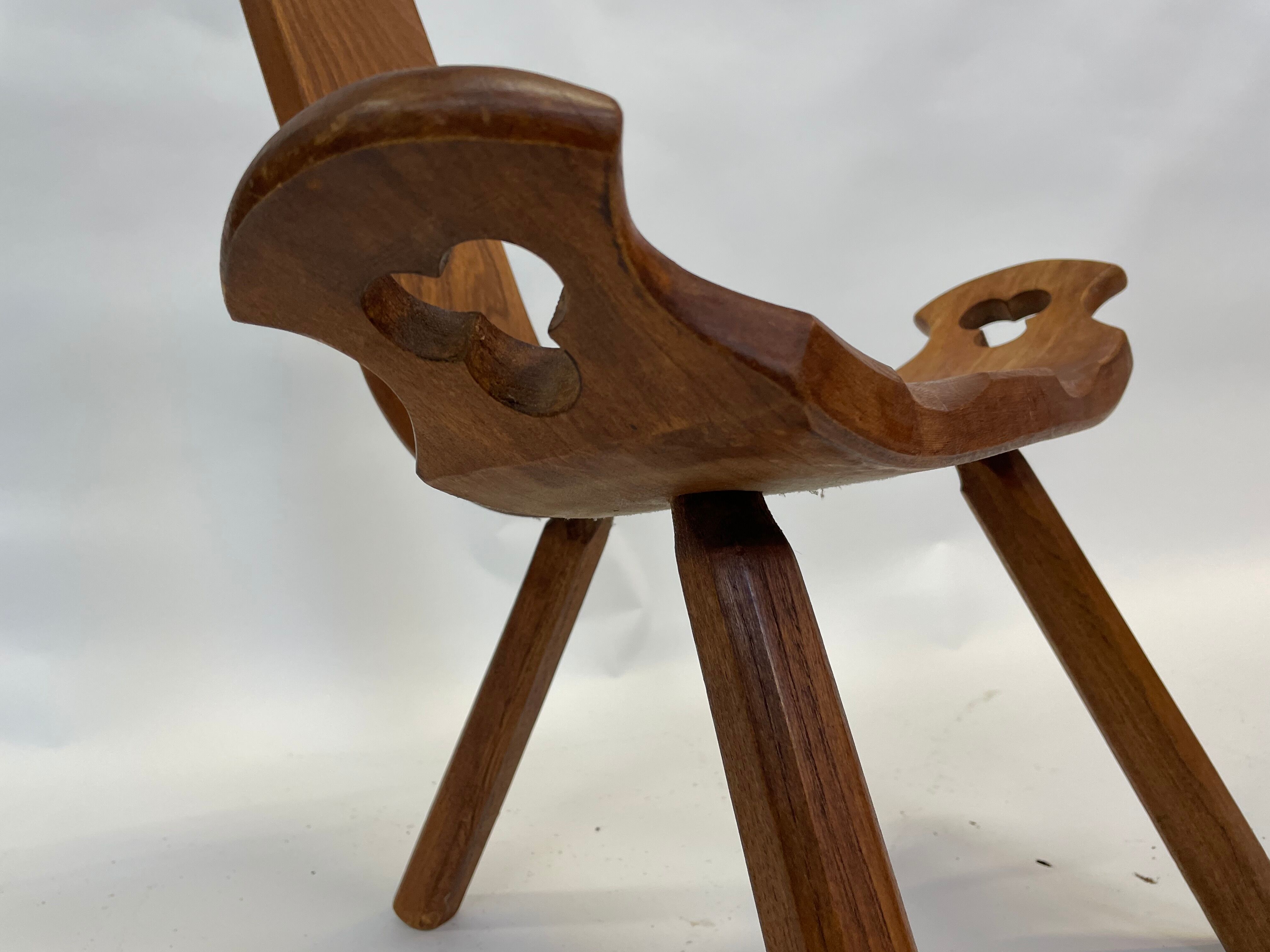 Chaise espagnole vintage brutalist design minimaliste