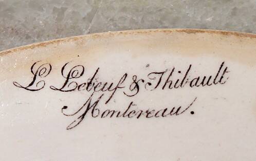 Set of 2 talking plates by Montereau Lebeuf Thibault 19th century