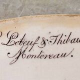 Set of 2 talking plates by Montereau Lebeuf Thibault 19th century