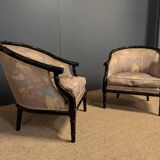 Pair of 80s bamboo-style armchairs