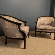 Pair of 80s bamboo-style armchairs
