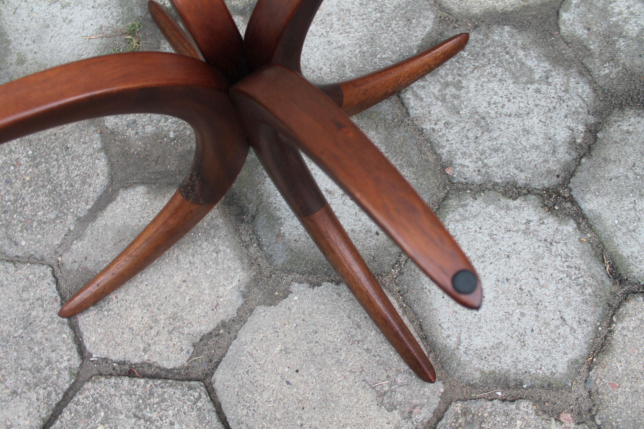 Glass and wood coffee table, 1960