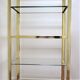 Italian design shelf chrome gilded metal and mirror glasses 70s