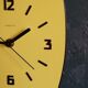 Formica vintage asymmetrical silent wall clock "Yellow Star"
