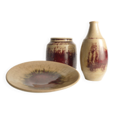 Unique Oxblood Glazed Stoneware Pieces, By Henning Nilsson, Set of 3