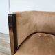 1940s Art Decò armchair in walnut and velvet