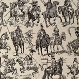 Lithograph on horse riding - 1920
