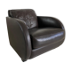 Art Deco style Vintage Brown Leather Lounge chair By Roche Bobois.