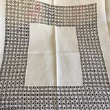 Embroidered white linen tablecloth, square