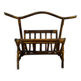Bamboo rattan magazine rack 1960s
