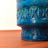 Mid-century Italian Rimini Blu ceramic vase by Aldo Londi for Bitossi.