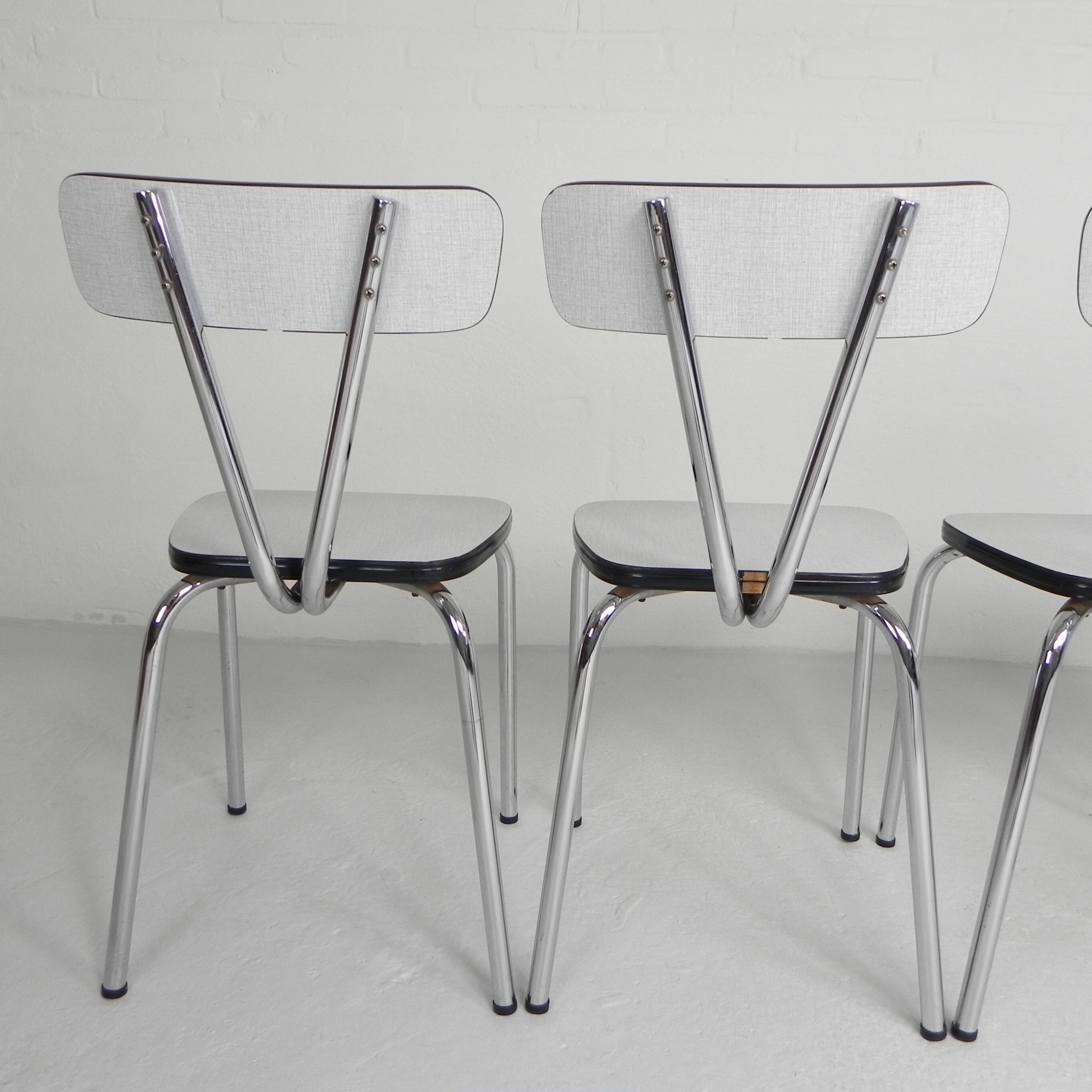 Set of 4 Formica dining chairs, 1960s