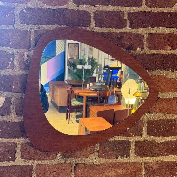 Vintage mirror with teak wood frame, Denmark, 1960s