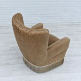 1970s, Danish design, velour chair, original condition, beech wood