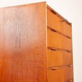 Large Danish chest of drawers, tallboy, 7 teak drawers by Henning Jørgesen.