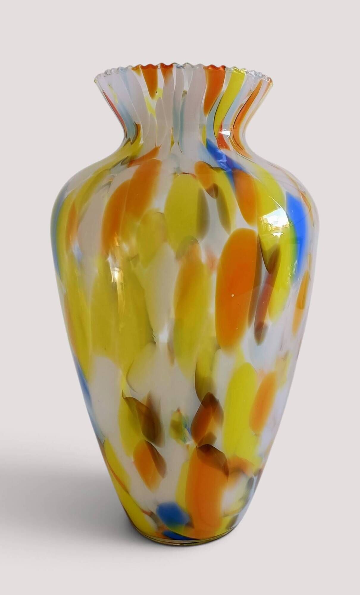Vintage Murano glass vase, Italy, circa 1960, coloured artistic glass.