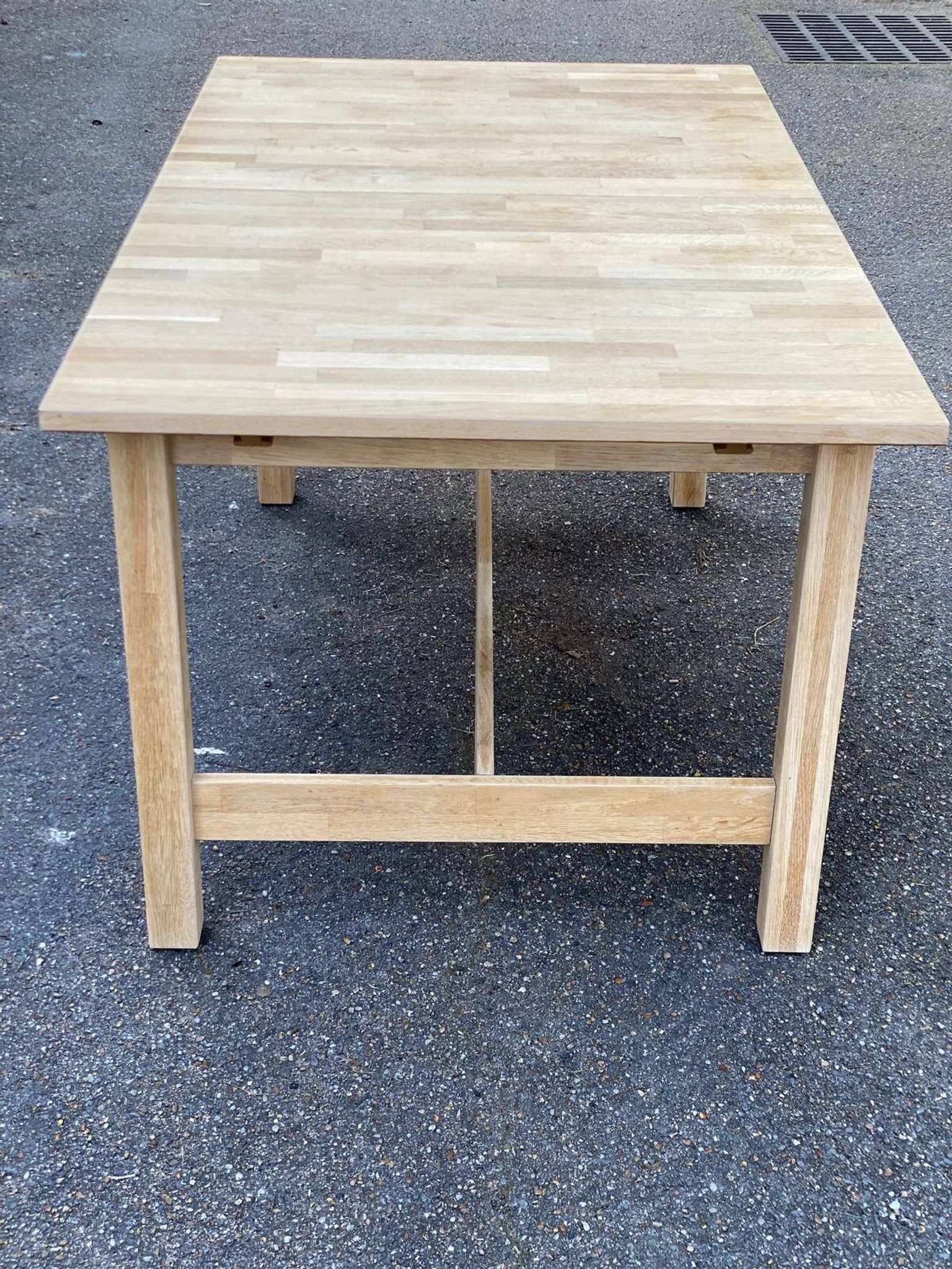 Table à manger scandinave rénovée en chêne 145-200cm