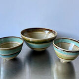 Lot of 3 scandinavian midcentury bowls in stoneware