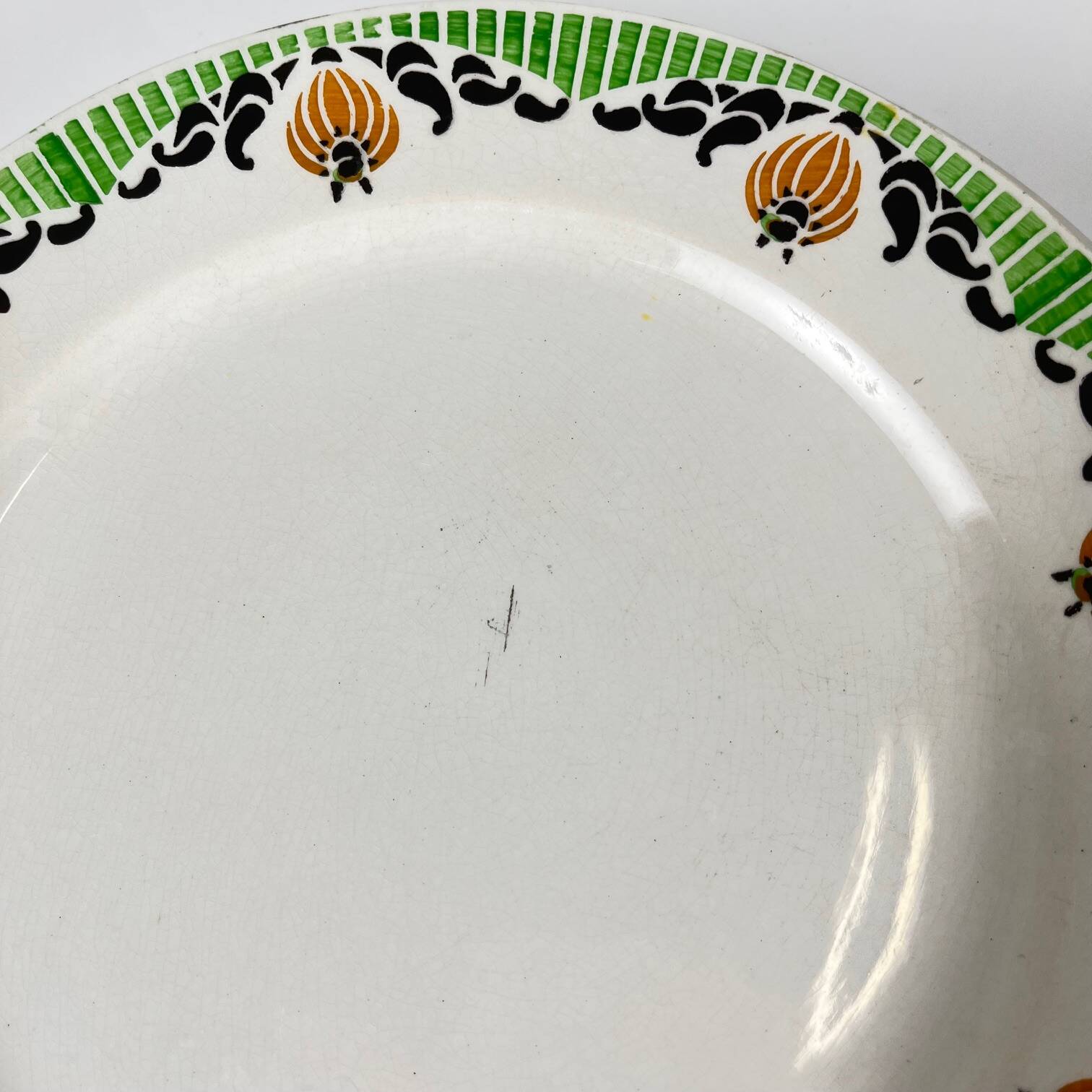 Set of 6 Sarreguemines "Maroussia" dinner plates, early 20th century