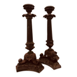Set of two vintage table candlesticks