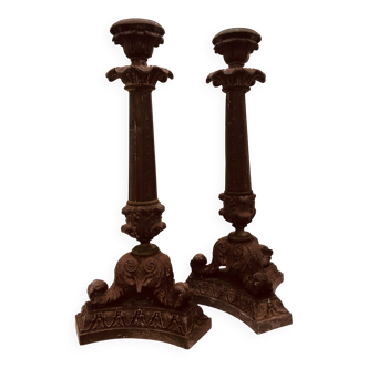 Lot de deux chandelier de table vintage