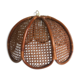 Suspension fleur rotin