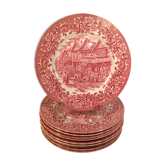 10 plates earth of iron red Royal Tudor model 17th century England ironstone