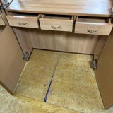 Vintage Hollywood-Style Italian Walnut-Effect Dressing Table / Cabinet