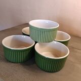 Set of 5 green ramekins Emile Henry