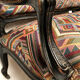 Large Napoleon III bench in blackened wood