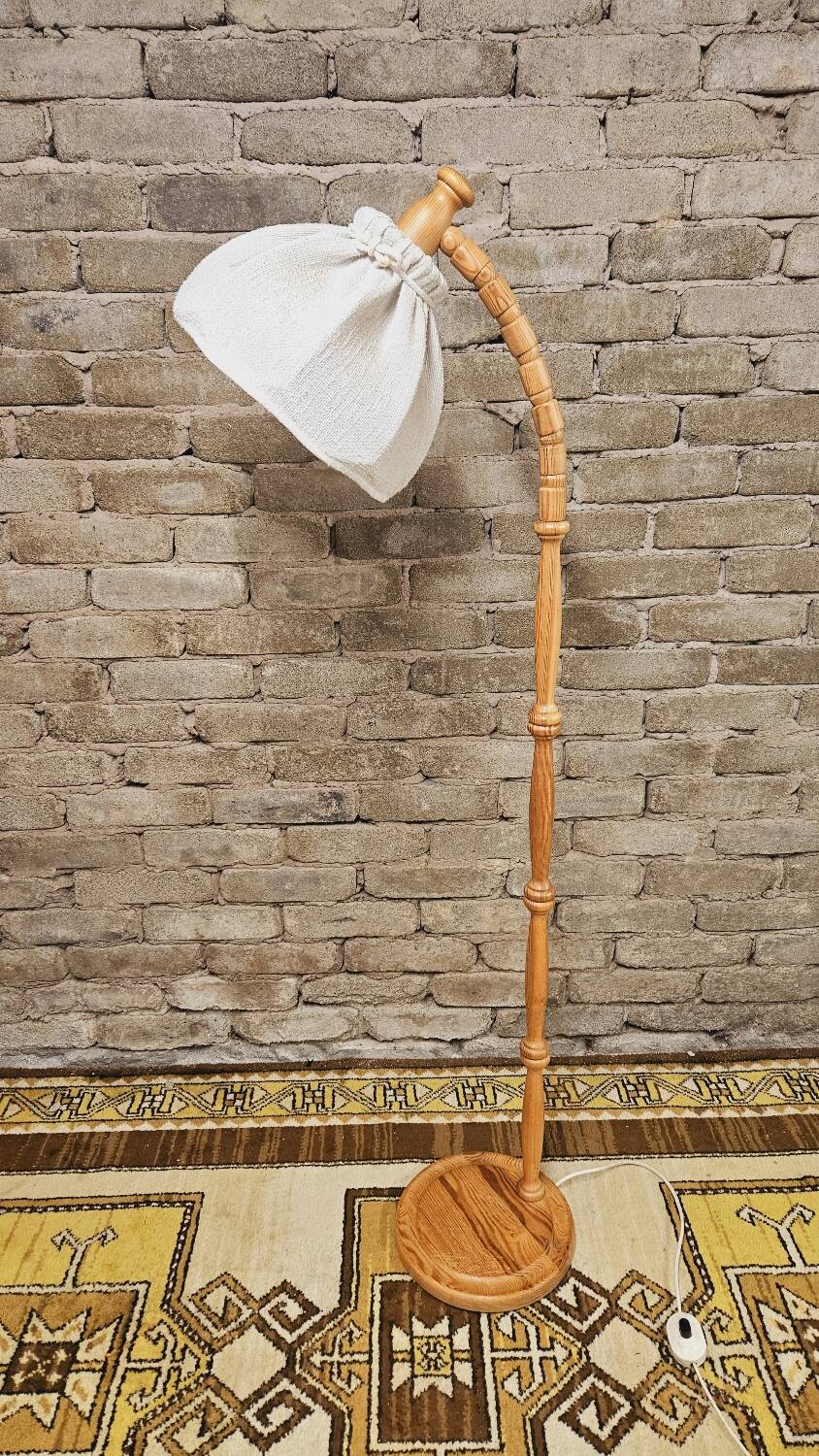 Danish pine floor lamp 1970 vintage