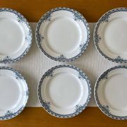 6 antique dessert plates in Saint-Amand earthenware (Nord)