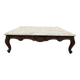 Louis XV style coffee table in walnut with a marble top.