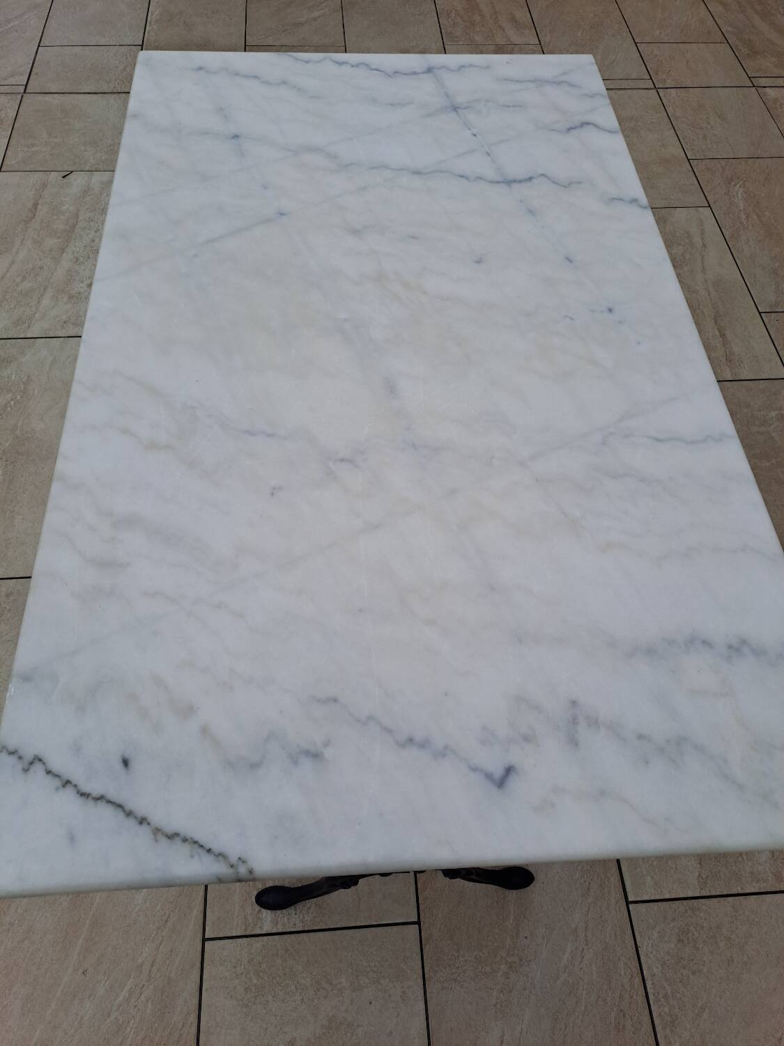 Marble and cast iron bistro table