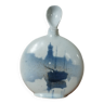 Vase soliflore en céramique emaillée, bateau, signé Lainé