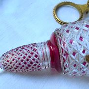 Vase de voiture en cristal taillé et teinté "Baccarat",Art Deco