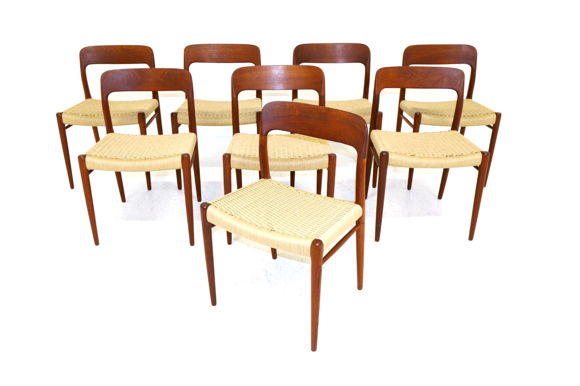 Set of 8 chairs "Model 75", Niels O Muller, Denmark, 1960
