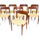 Set of 8 chairs "Model 75", Niels O Muller, Denmark, 1960
