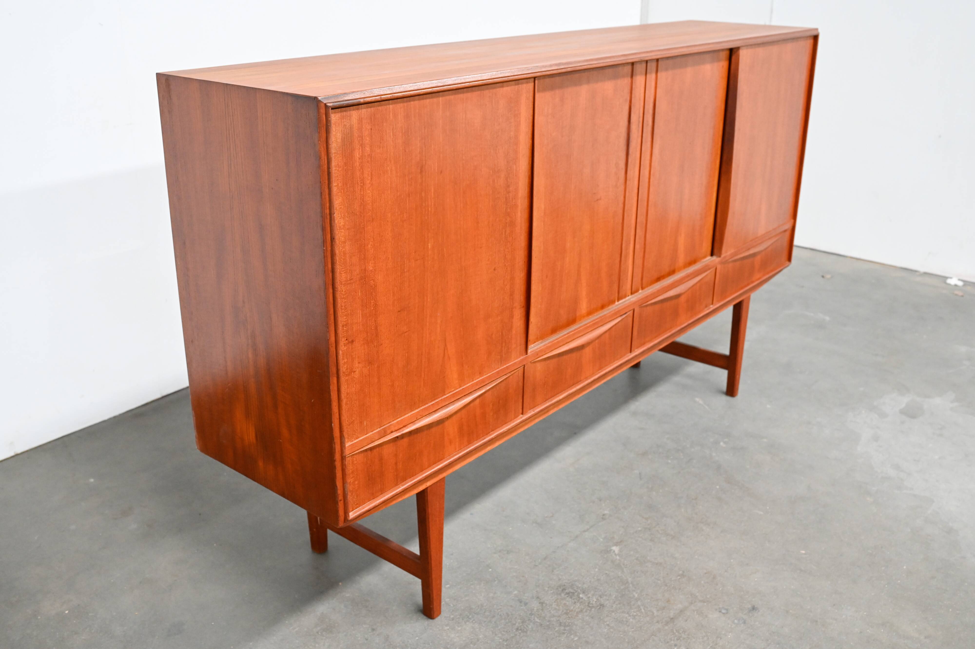 Danish teak enfilade – vintage Scandinavian sideboard 196 cm