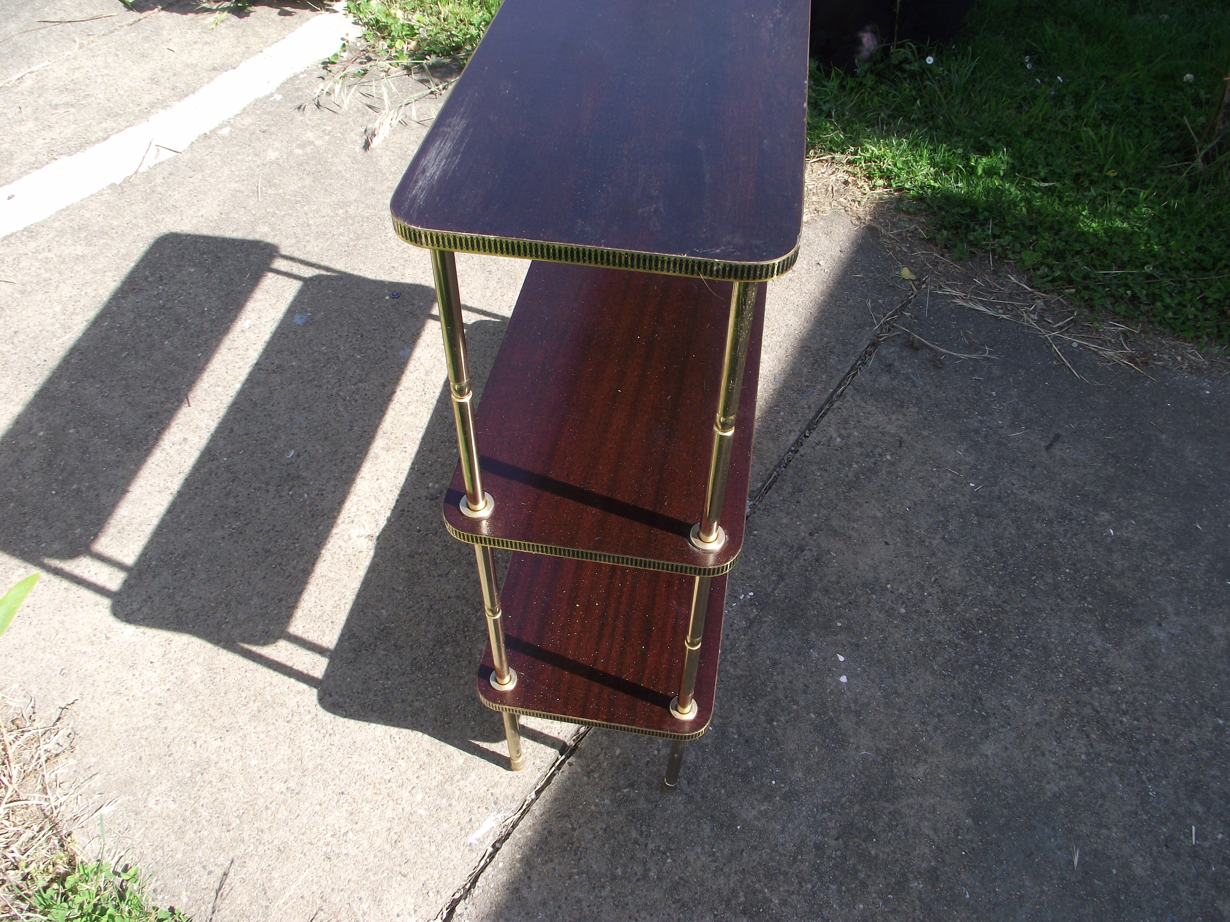 Mahogany and gilded metal shelf