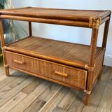 Rattan coffee table and cannage 60s