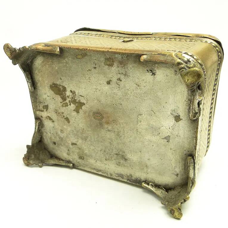 Eclectic sugar bowl, silver-plated brass, Poland, 19th century