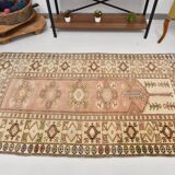 4x7 Cream & Brown Turkish Vintage Rug 120x211Cm SK 22198