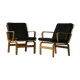 Pair of Mid Century Leather Armchairs by JOC Sweden, 1970's