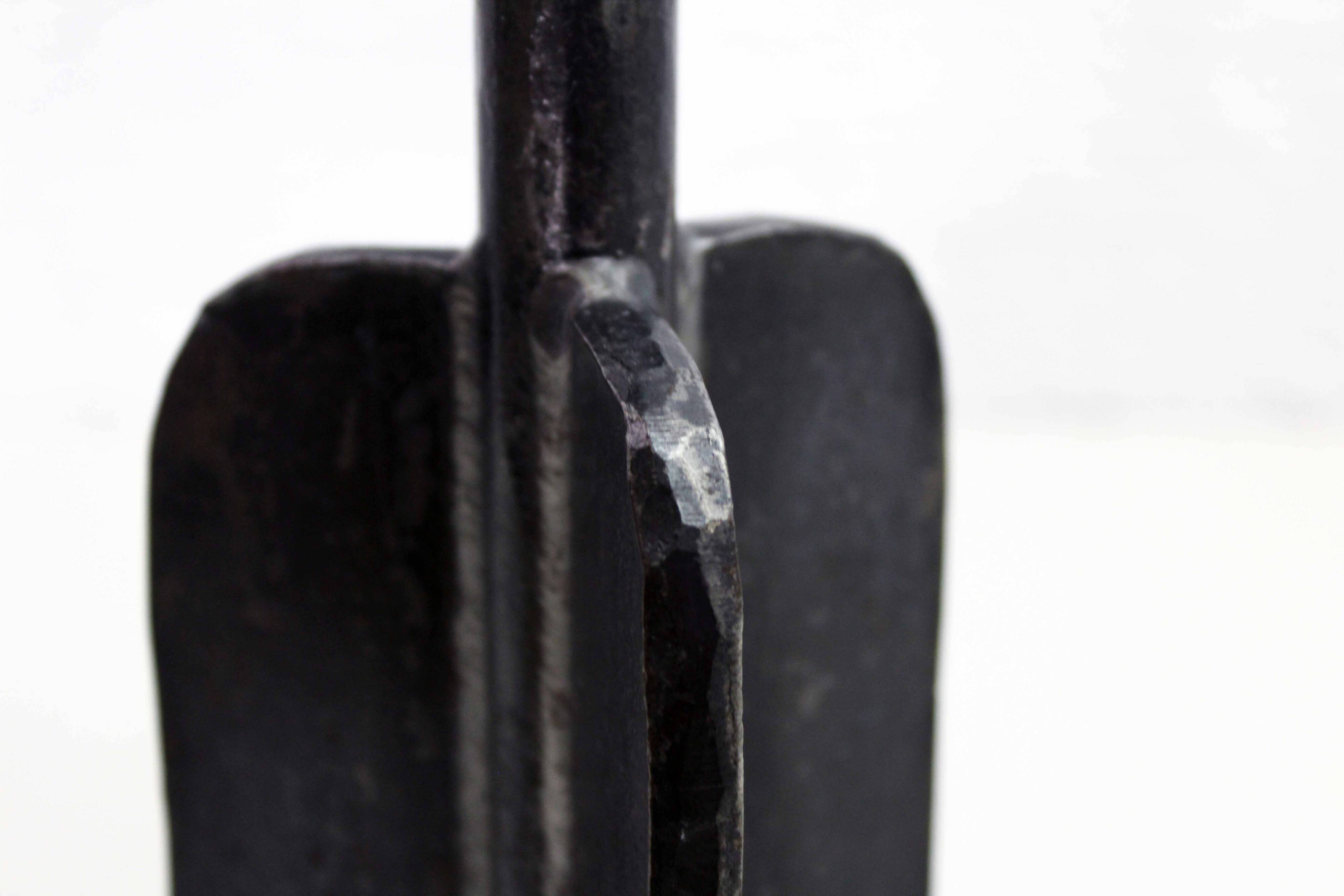 Brutalist metal candle holder