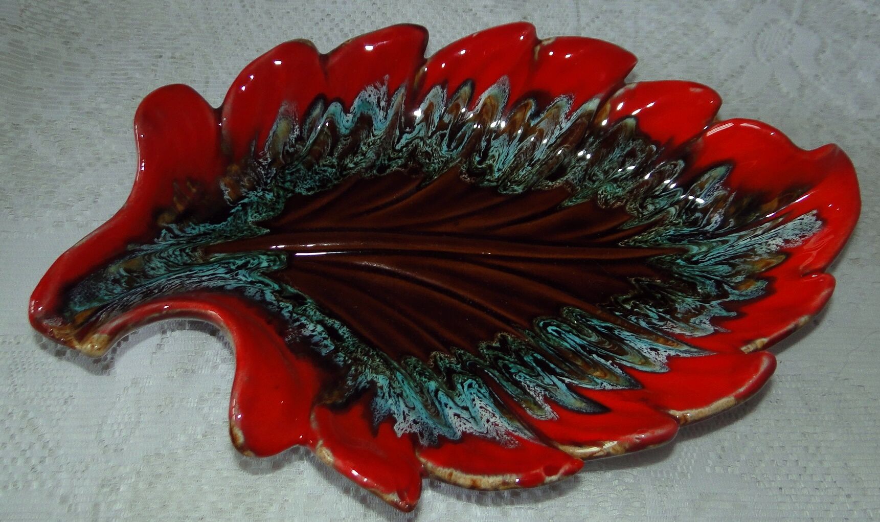 Coupe à fruits ceramique forme feuille