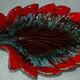 Leaf-shaped ceramic fruit bowl
